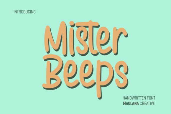 Mister Beeps: A Whimsical Handwritten Font for Casual Design Projects