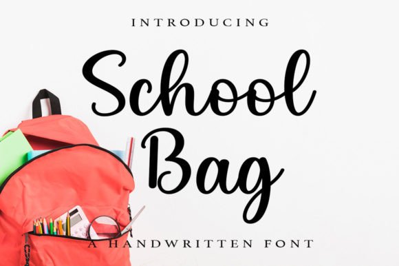School Bag: Elegant Handwritten Font